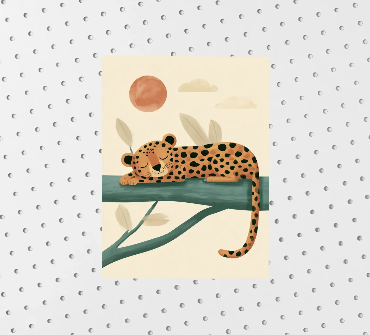 Napping Leopard sticker van Lilo
