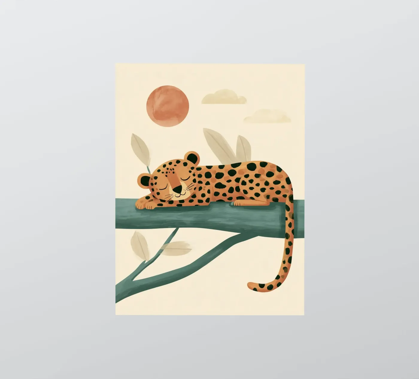Napping Leopard sticker van Lilo