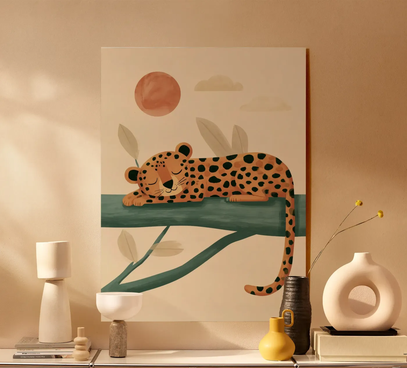 Napping Leopard acryl van Lilo