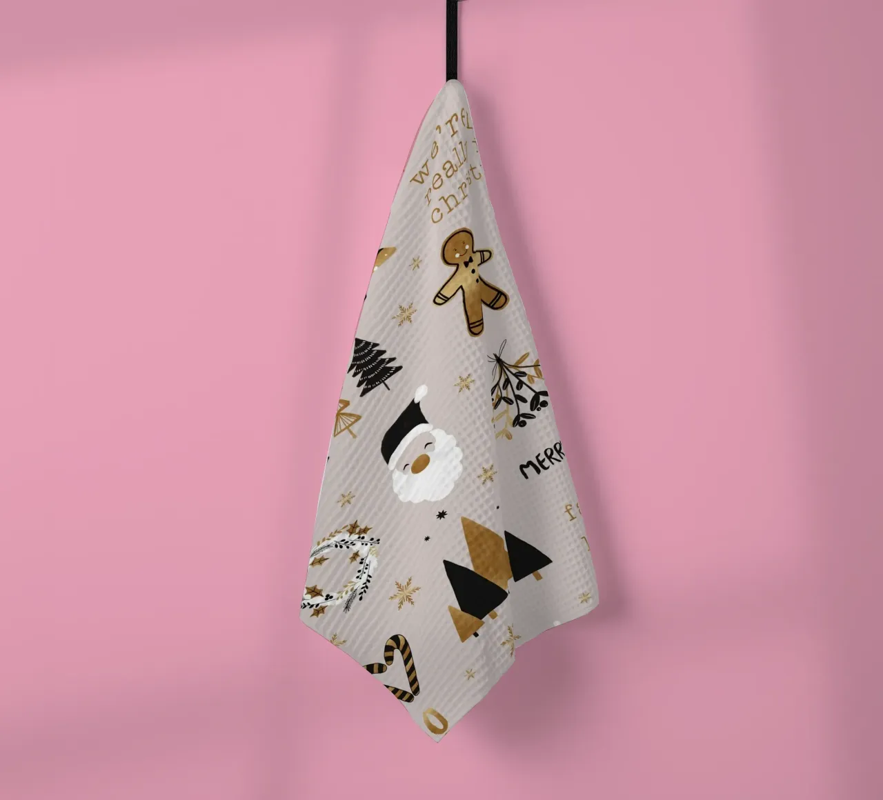 Xmas Merry tea towel by Orara Studio