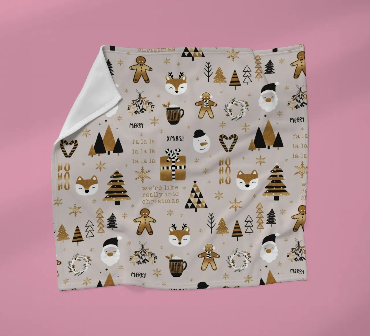 Xmas Really Into fleece blanket by Orara Studio