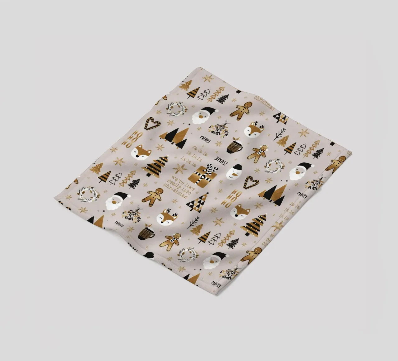 Xmas Really Into fleece blanket by Orara Studio