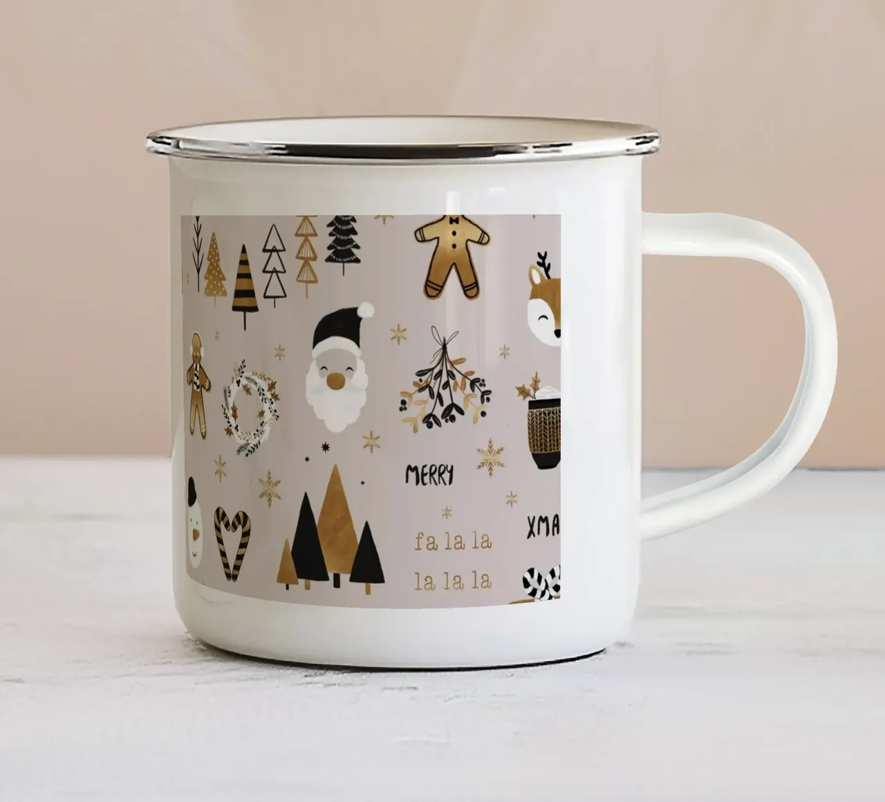 Babbo Natale tazza in smalto da Orara Studio