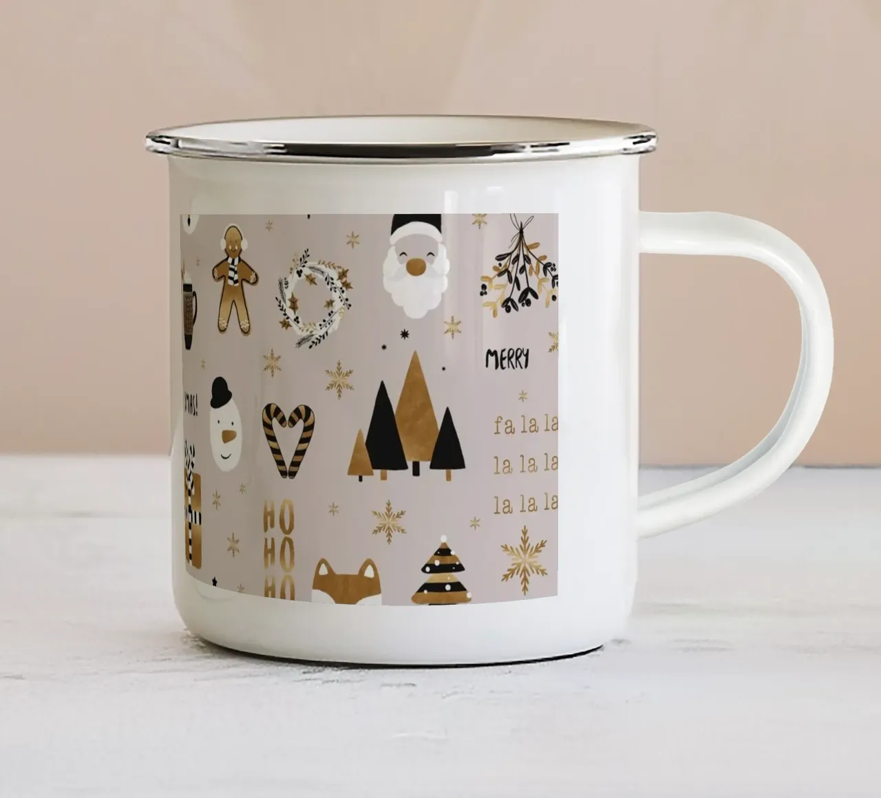 Alberi e stelle di Natale tazza in smalto da Orara Studio