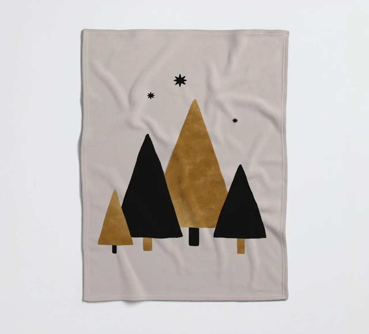 Xmas Trees & Stars fleece blanket by Orara Studio