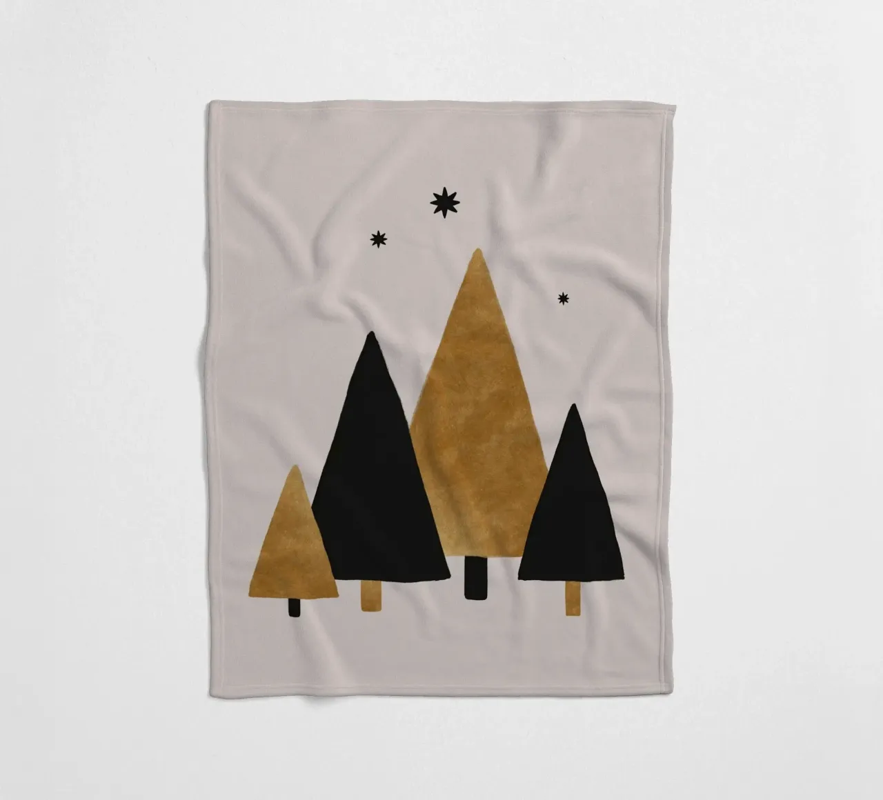 Xmas Trees & Stars fleece blanket by Orara Studio