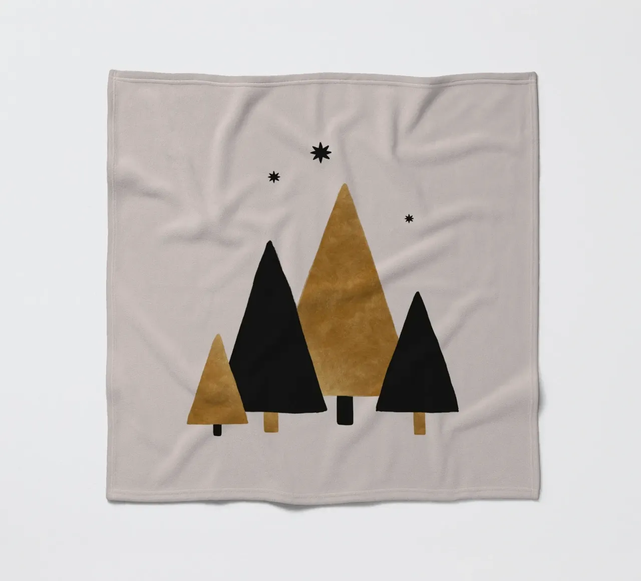 Xmas Trees & Stars fleece blanket by Orara Studio