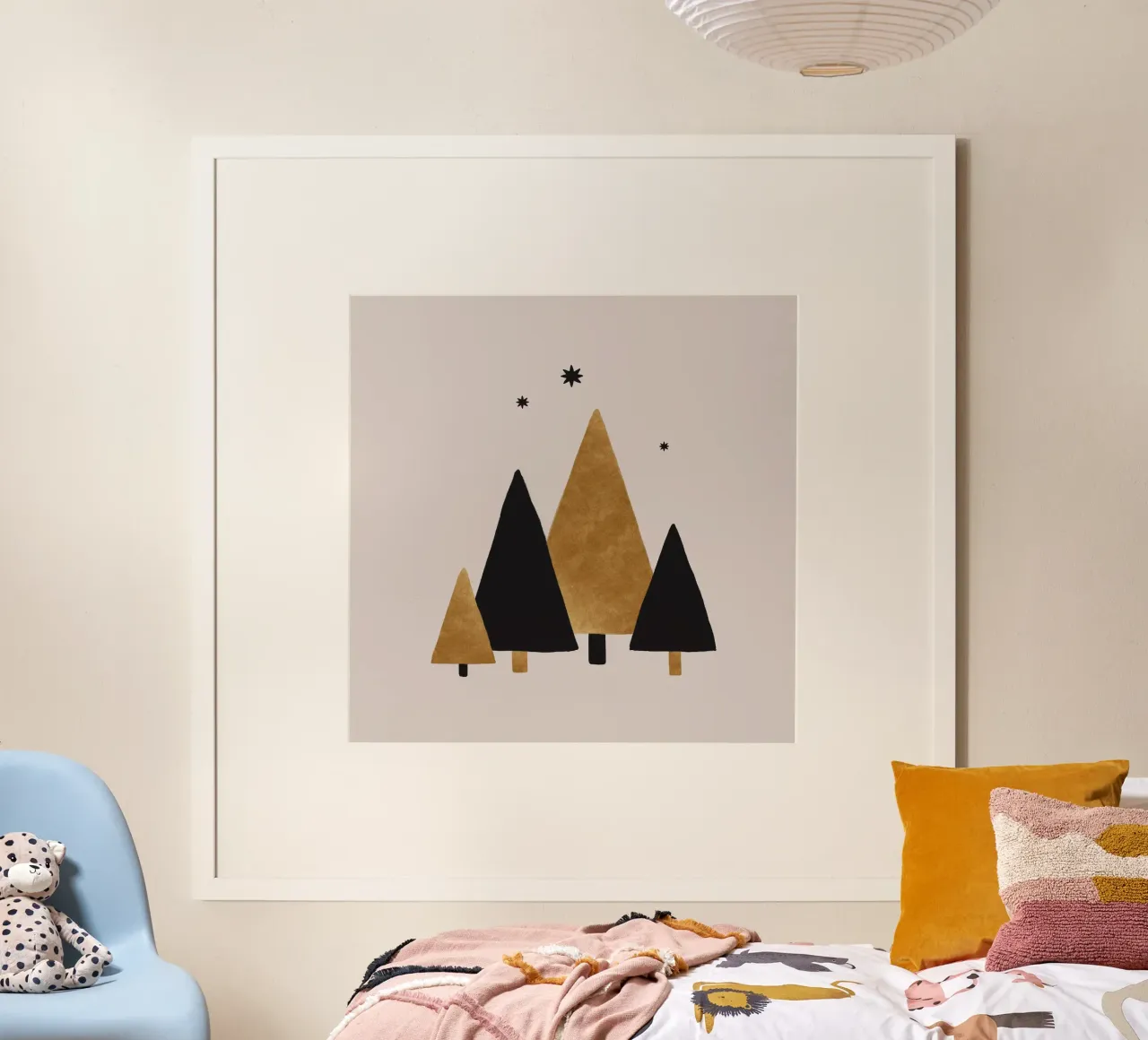 Arbres et étoiles de Noël poster de Orara Studio