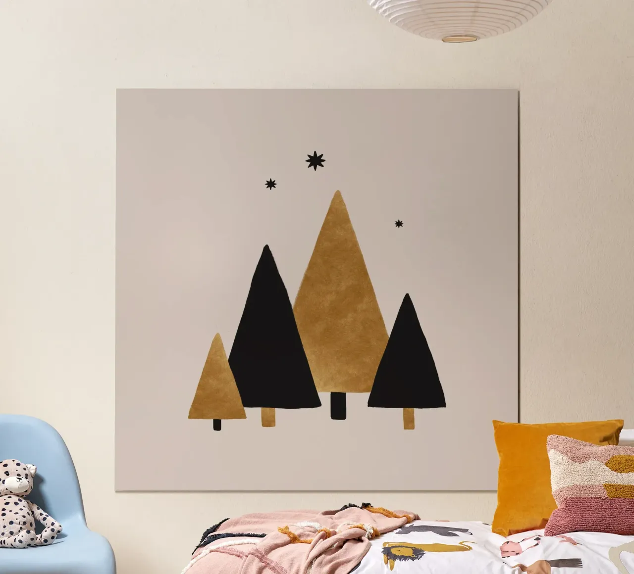 Arbres et étoiles de Noël poster de Orara Studio