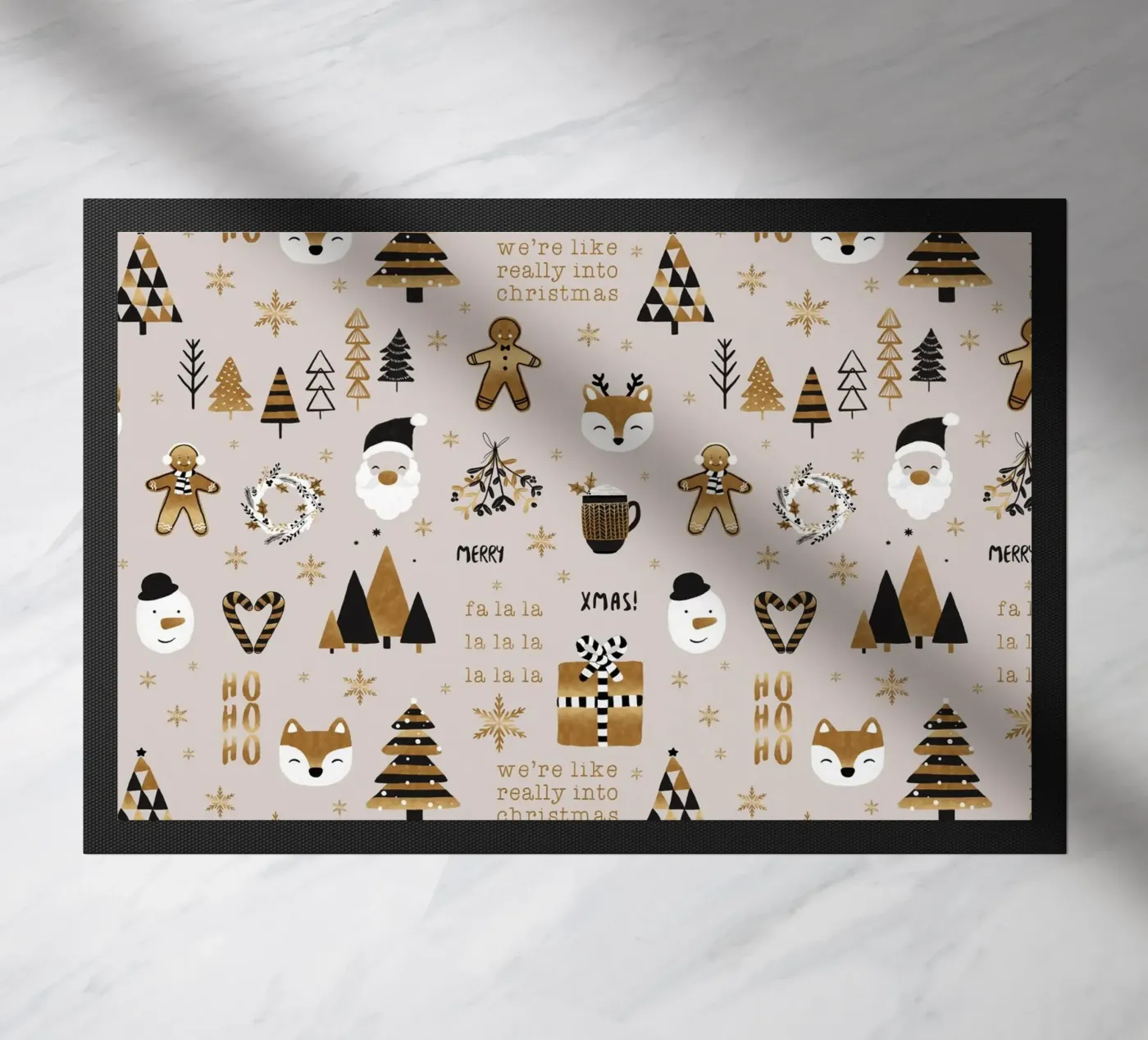 Weihnachtskranz Fußmatte von Orara Studio