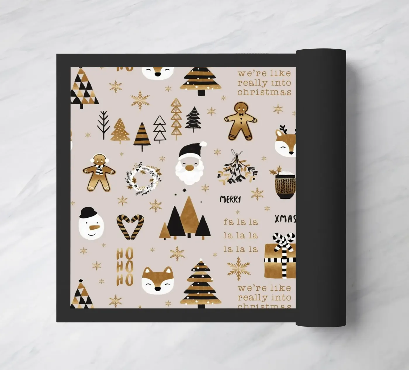 Weihnachtskranz Fußmatte von Orara Studio