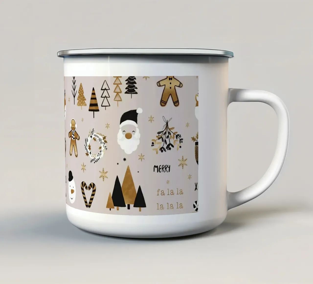 Kerstkrans emaille mok van Orara Studio