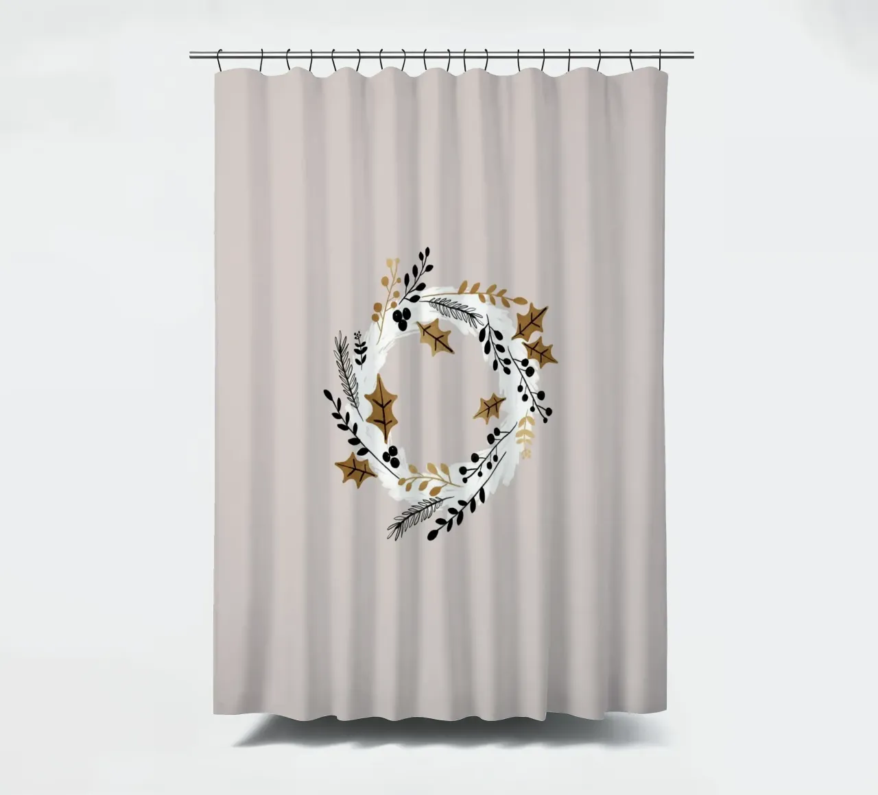 Xmas Wreath shower curtain by Orara Studio