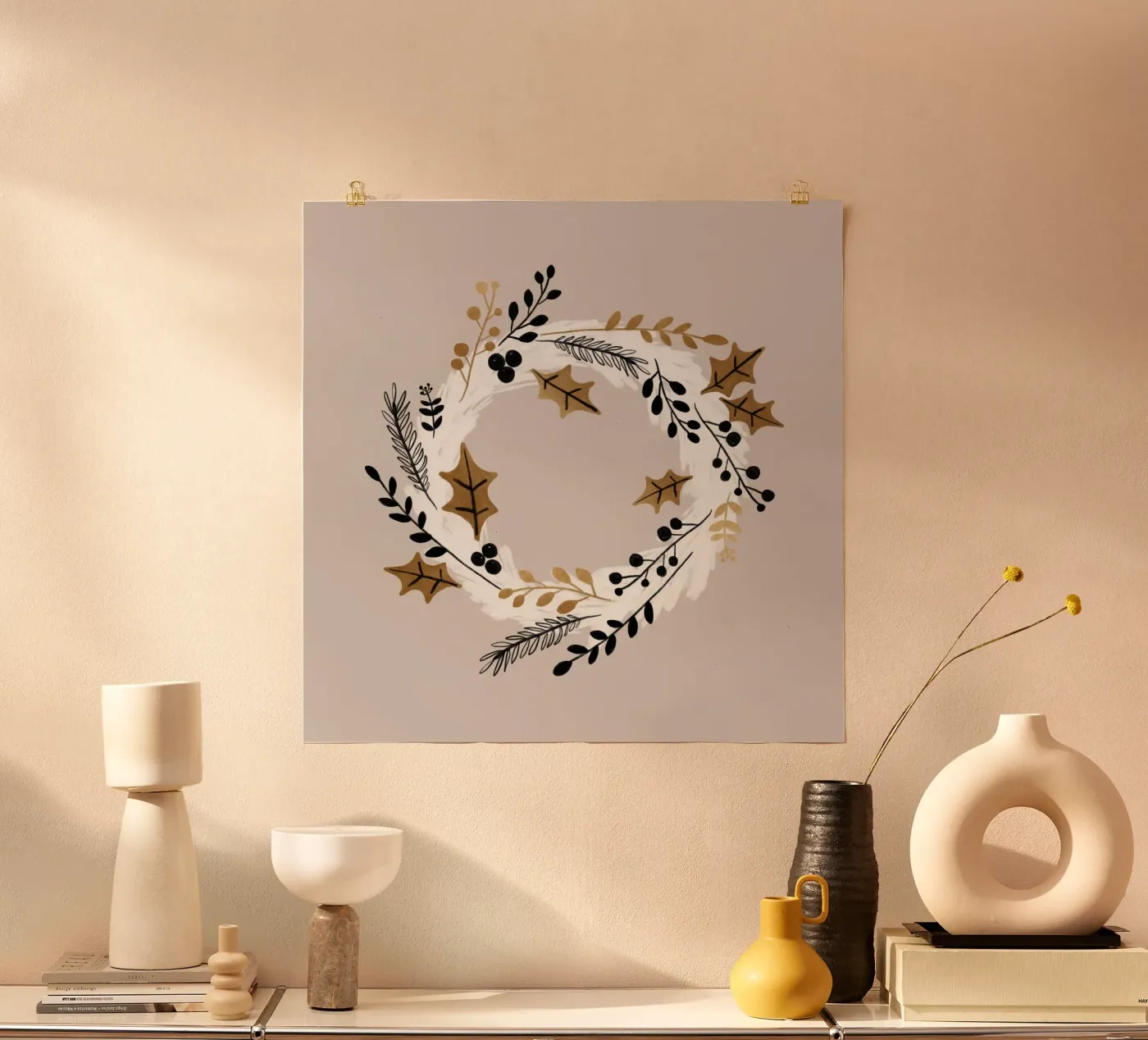 Weihnachtskranz Poster von Orara Studio