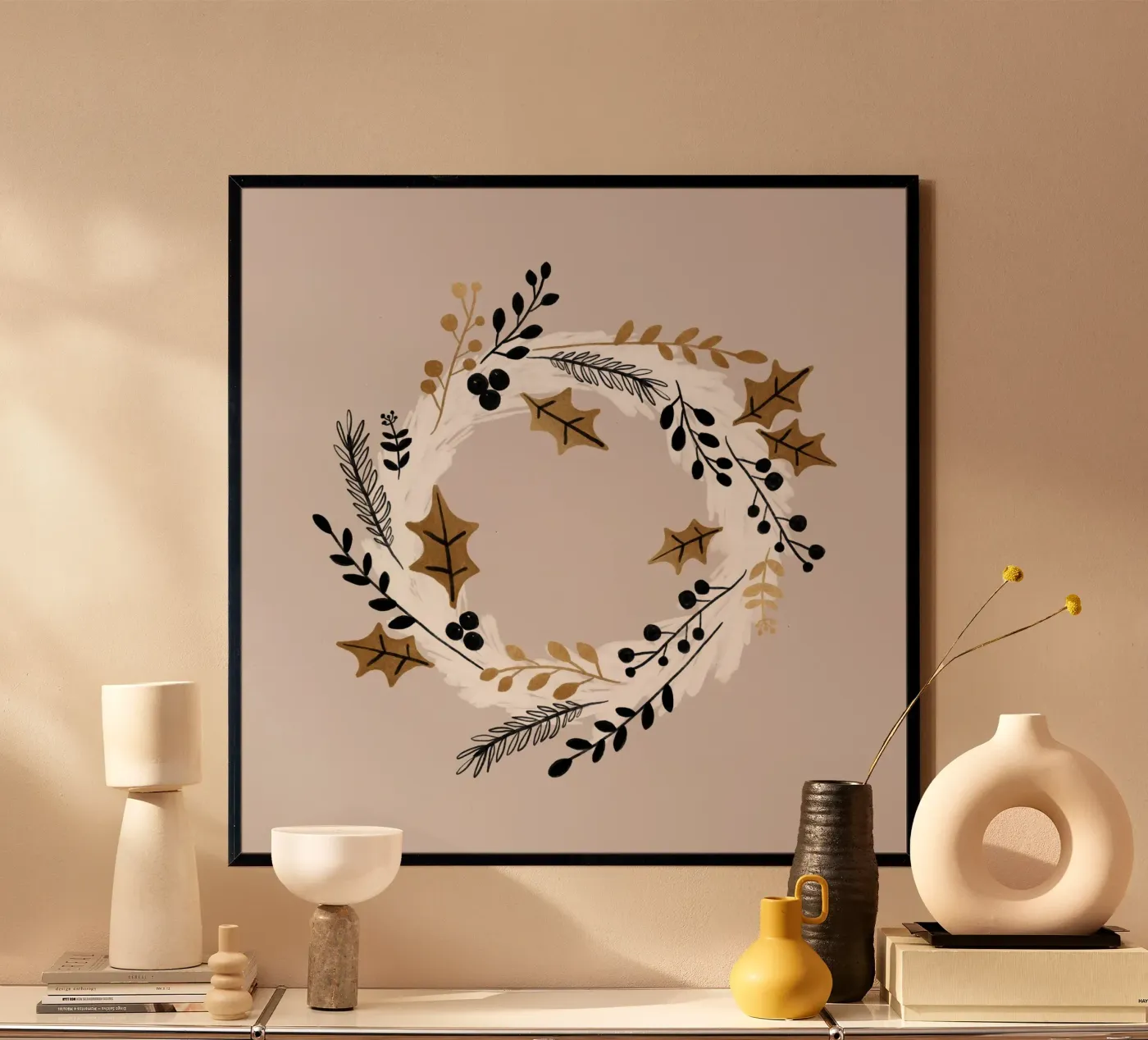Weihnachtskranz Poster von Orara Studio