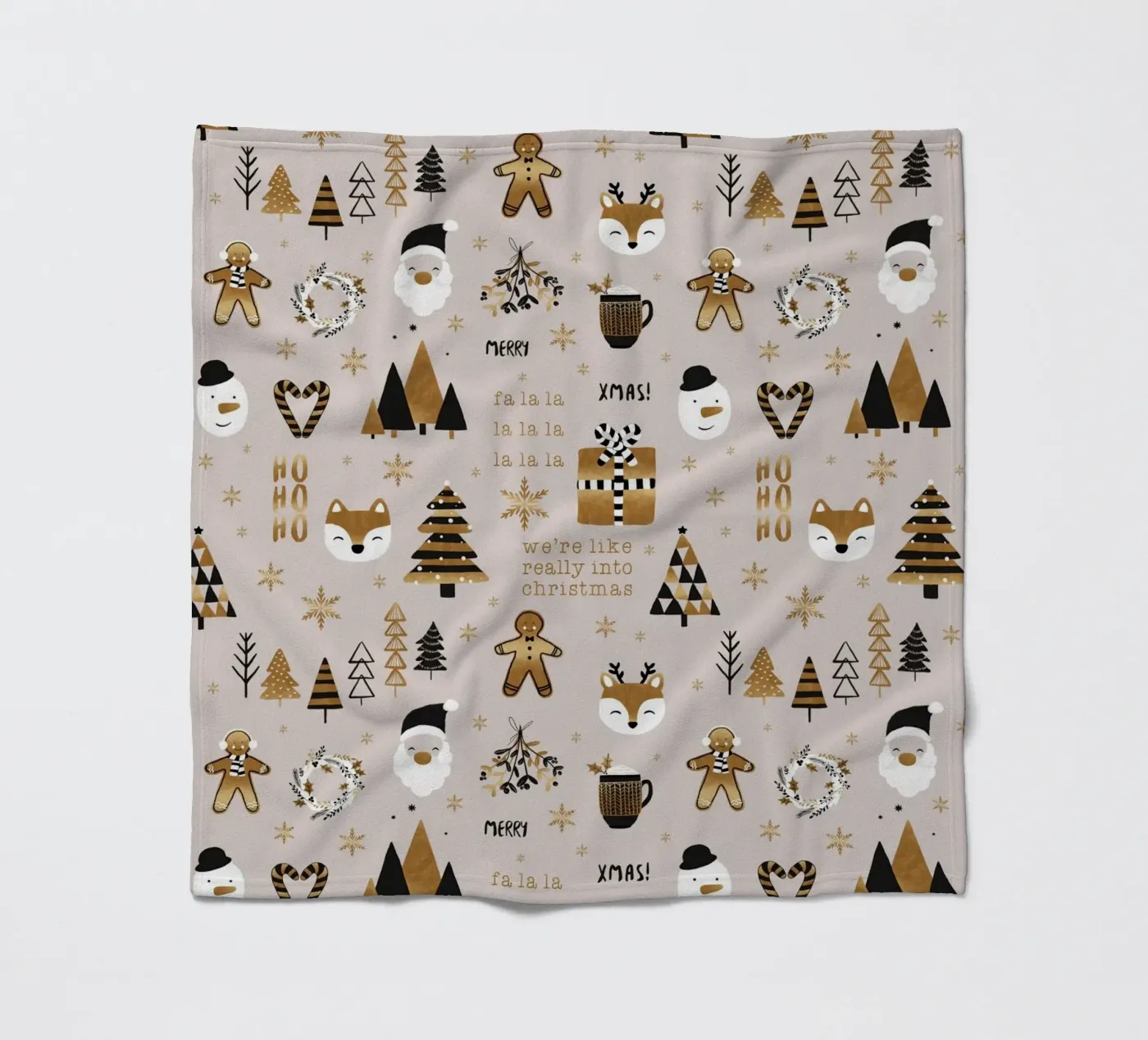 Weihnachtskranz Fleecedecke von Orara Studio
