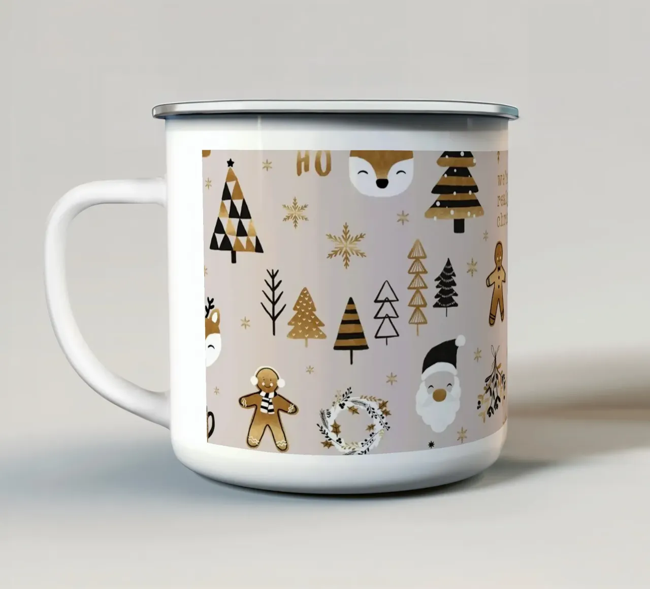Alberi invernali di Natale tazza in smalto da Orara Studio