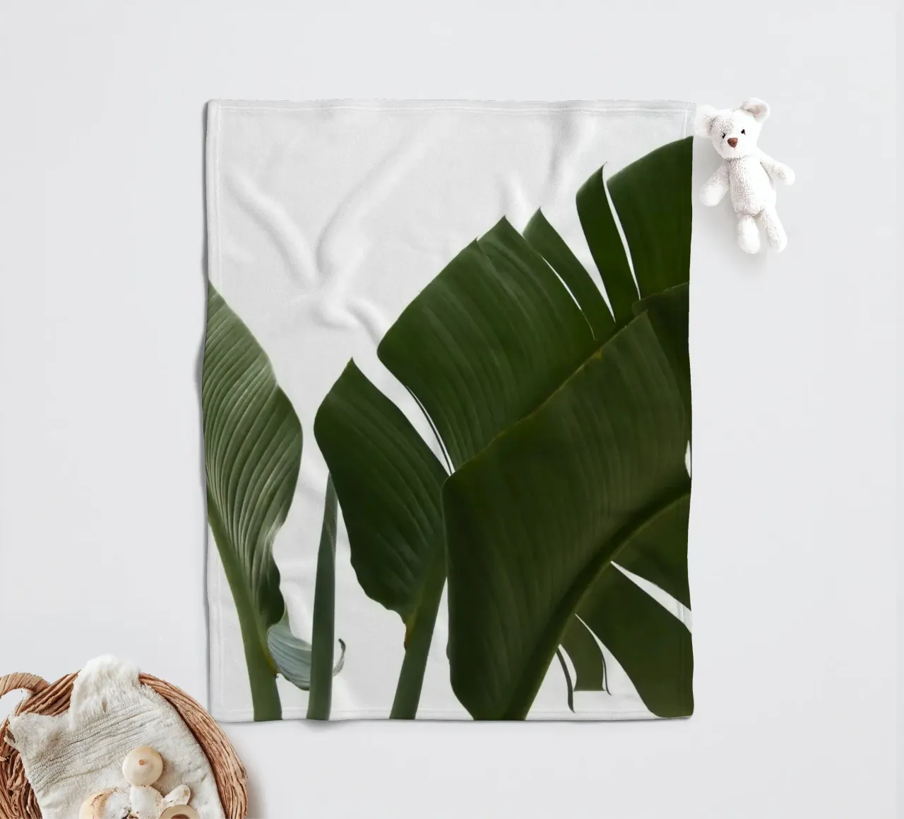 Travellers Palm Leaves 06 fleece blanket by amini54