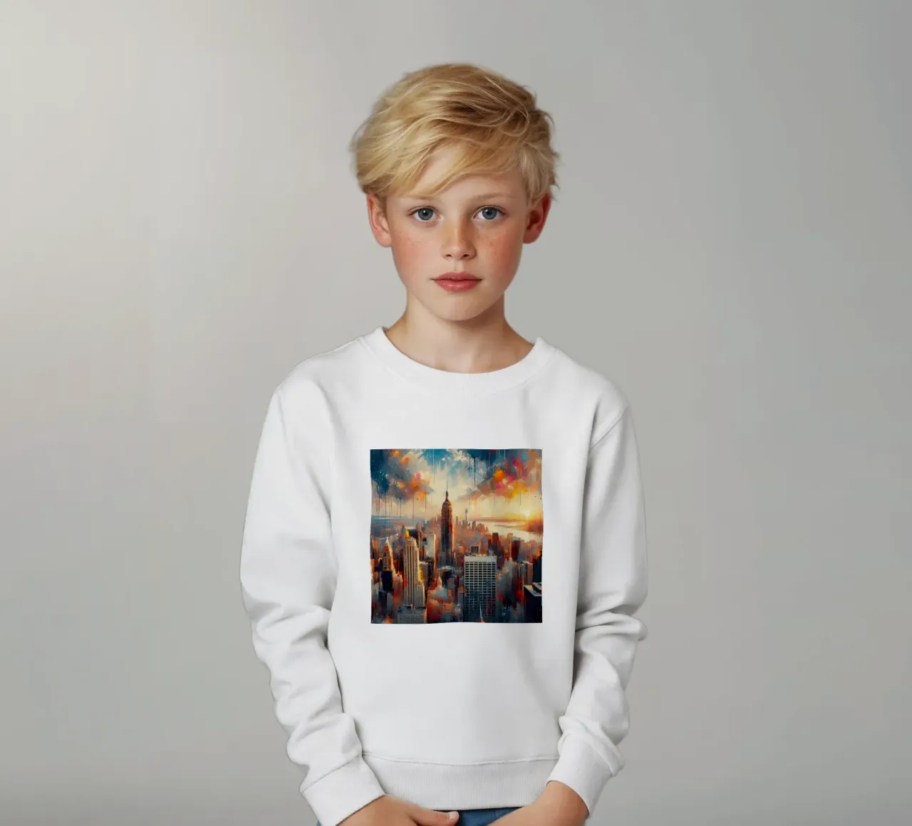 Acquerello di New York felpa bambino da 🎁 ARTVI-SHOP