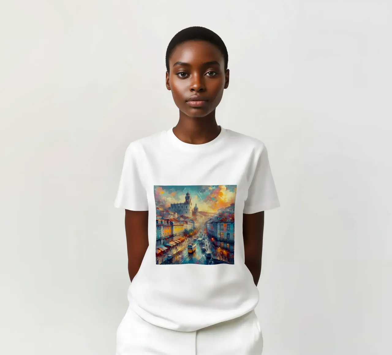 Acquerello di Lisbona t-shirt da 🎁 ARTVI-SHOP
