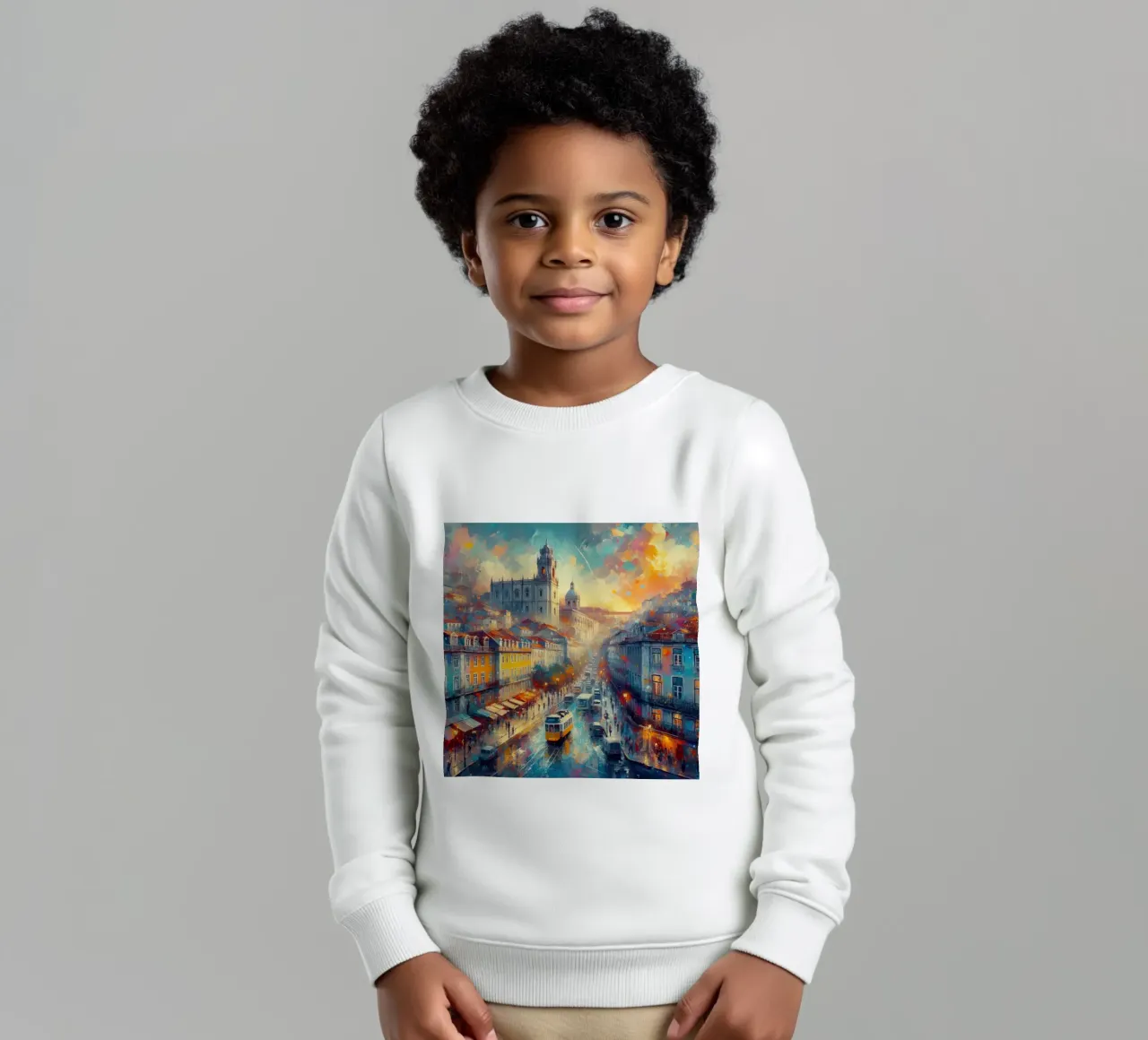 Acquerello di Lisbona felpa bambino da 🎁 ARTVI-SHOP