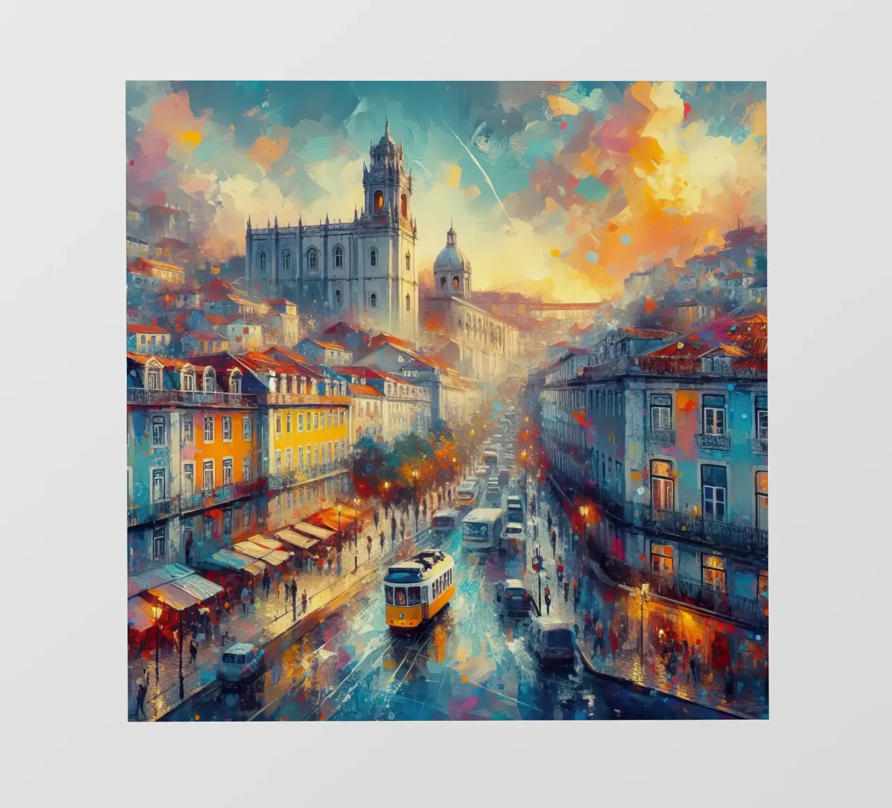 Lissabon Aquarell Fototapete von 🎁 ARTVI-SHOP