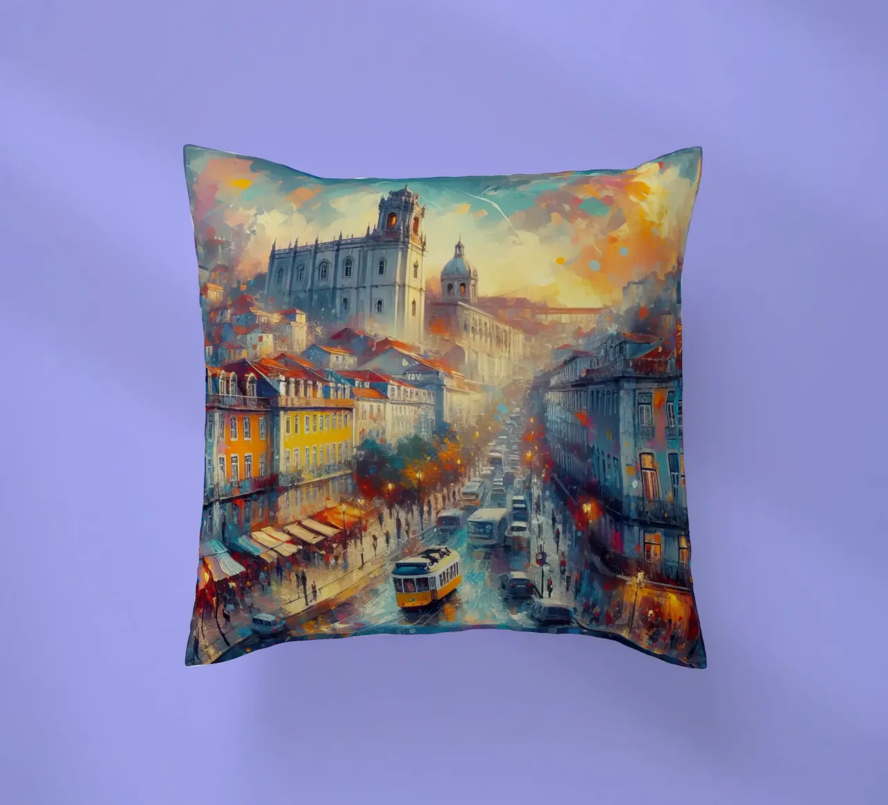 Acquerello di Lisbona cuscino da 🎁 ARTVI-SHOP