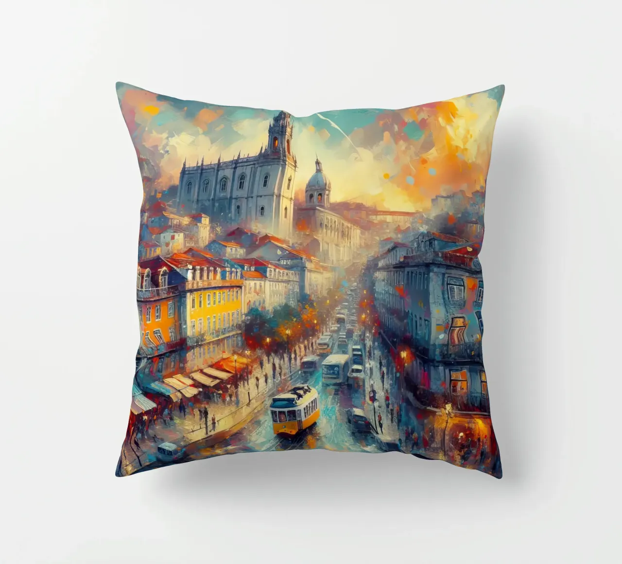 Acquerello di Lisbona cuscino da 🎁 ARTVI-SHOP