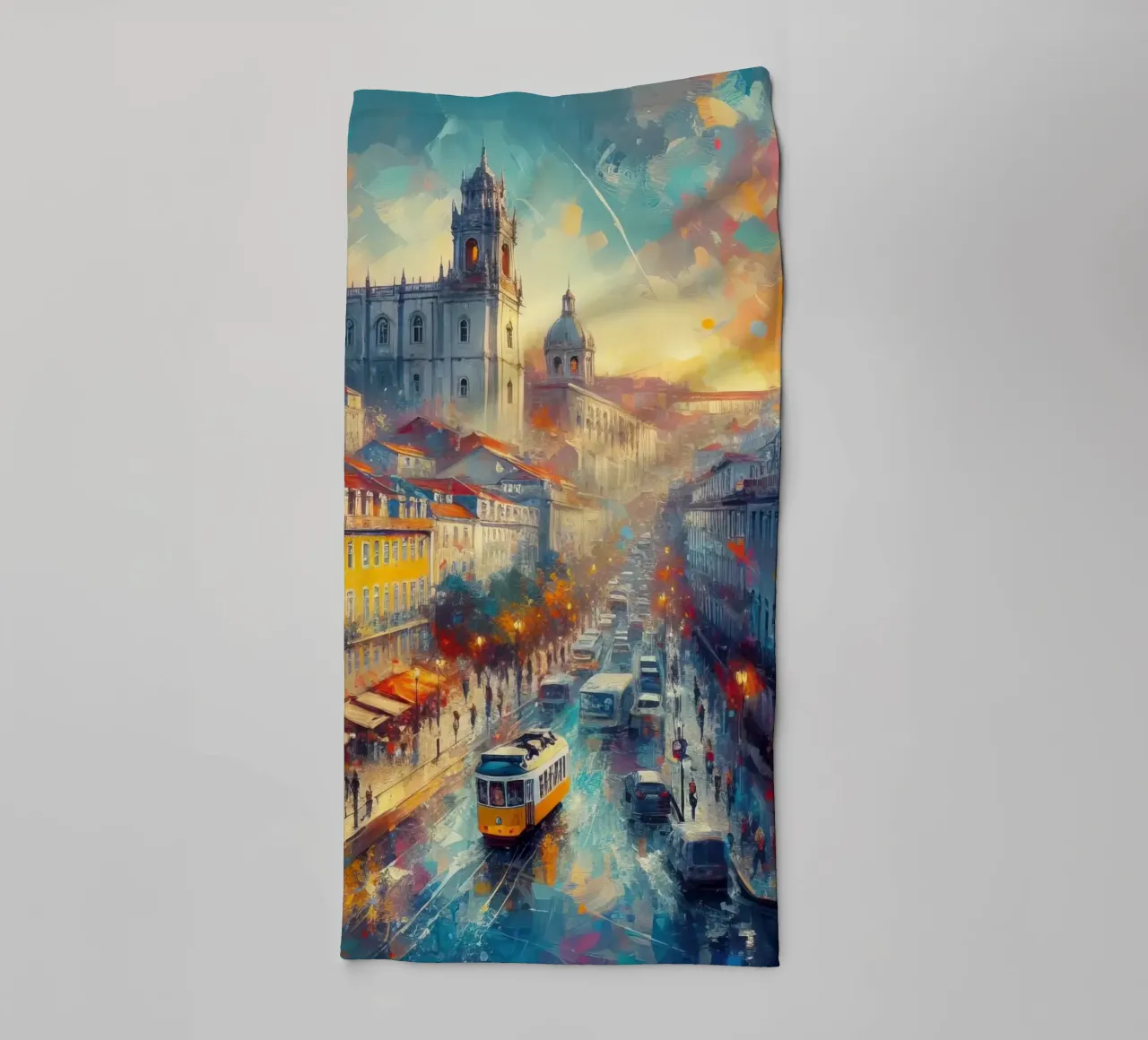 Acquerello di Lisbona asciugamano da bagno da 🎁 ARTVI-SHOP