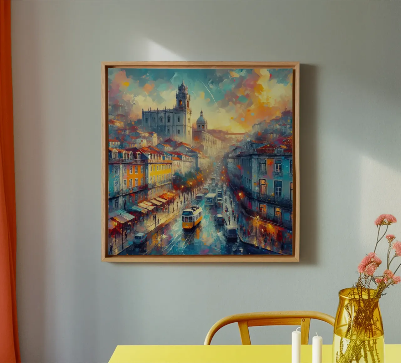 Acquerello di Lisbona tela da 🎁 ARTVI-SHOP