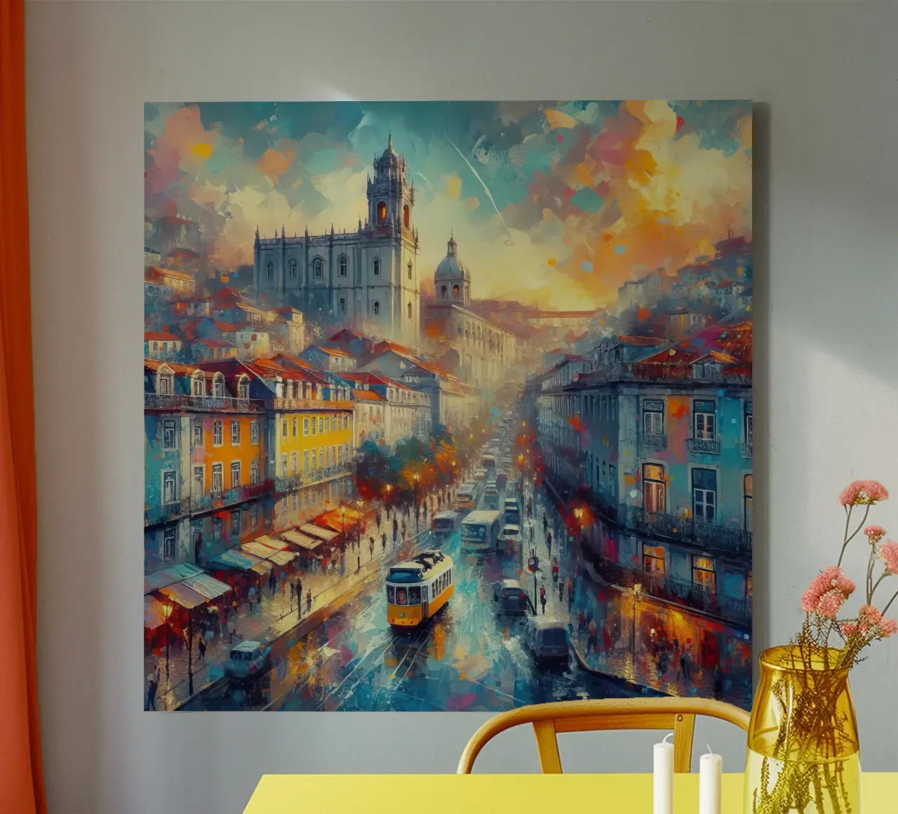 Acquerello di Lisbona tela da 🎁 ARTVI-SHOP