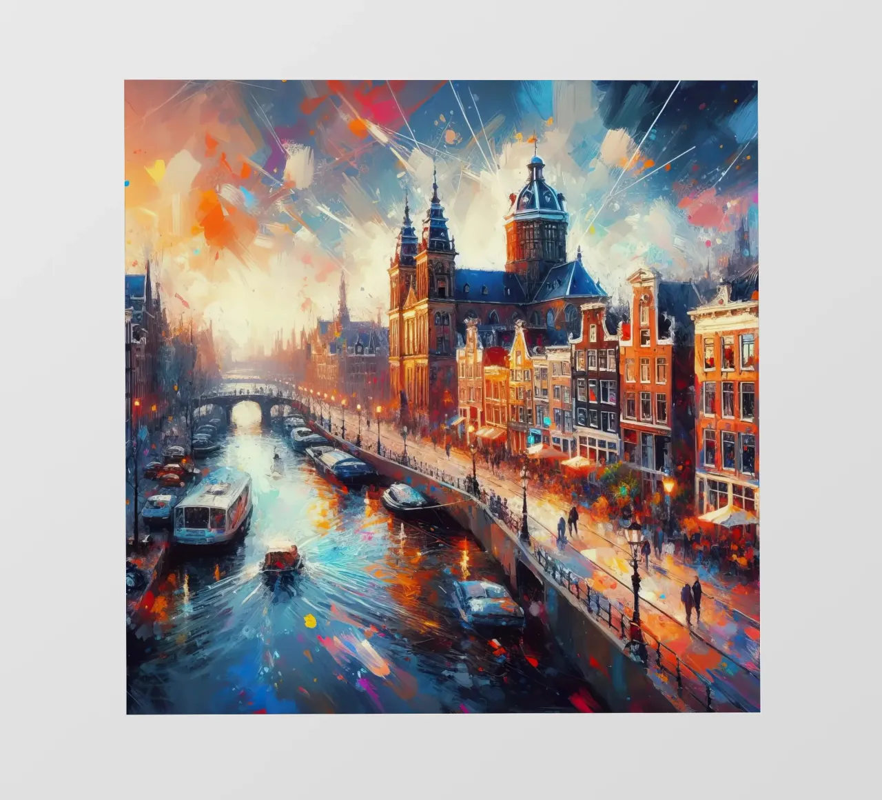 Amsterdam acquerello pellicola backlit da ARTVI-SHOP