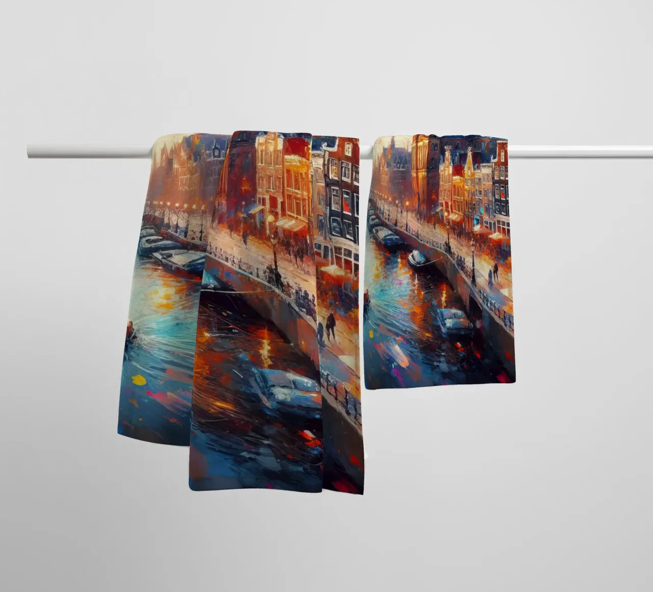 Amsterdam acquerello asciugamano da bagno da 🎁 ARTVI-SHOP