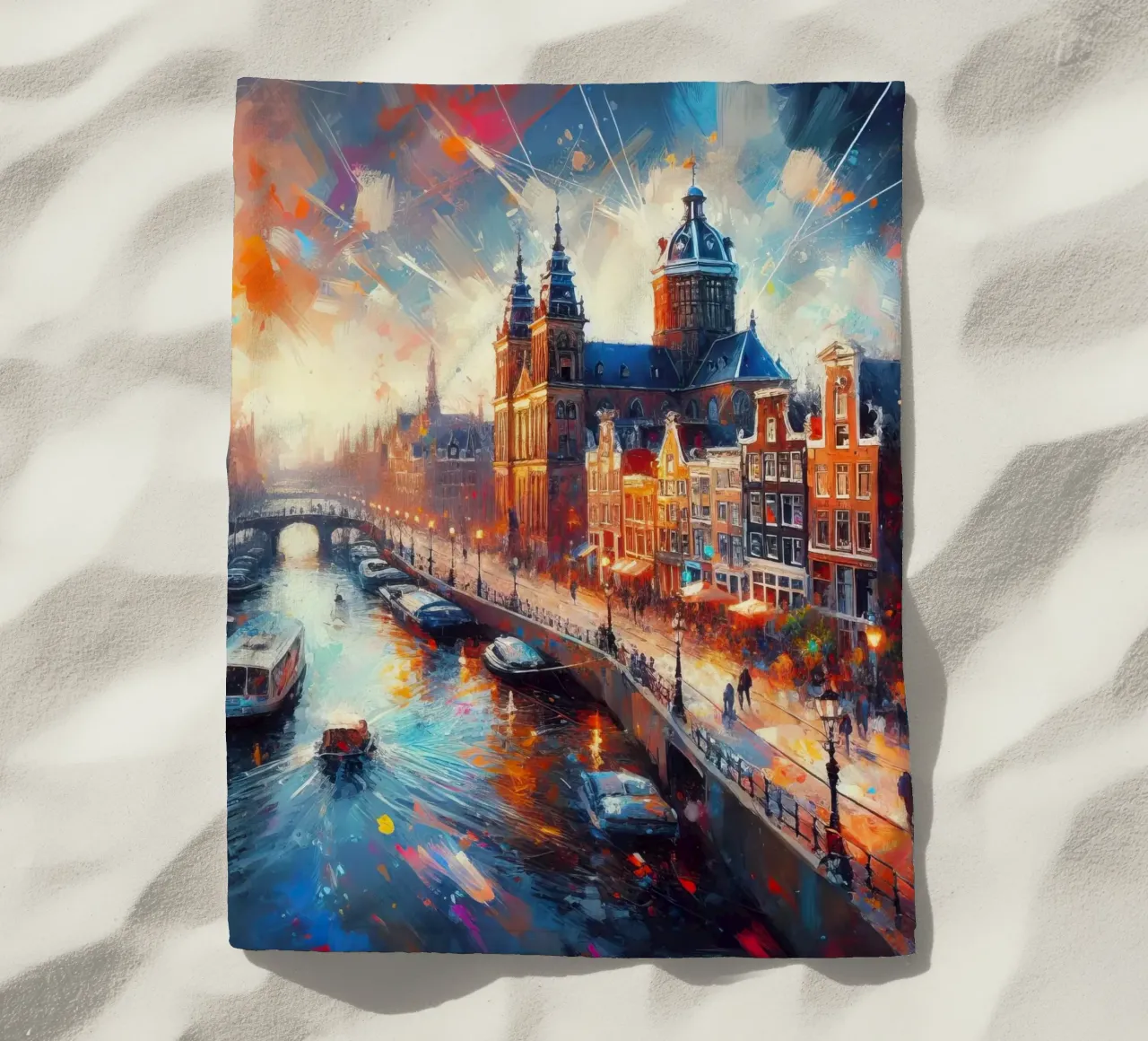 Amsterdam acquerello telo mare da 🎁 ARTVI-SHOP