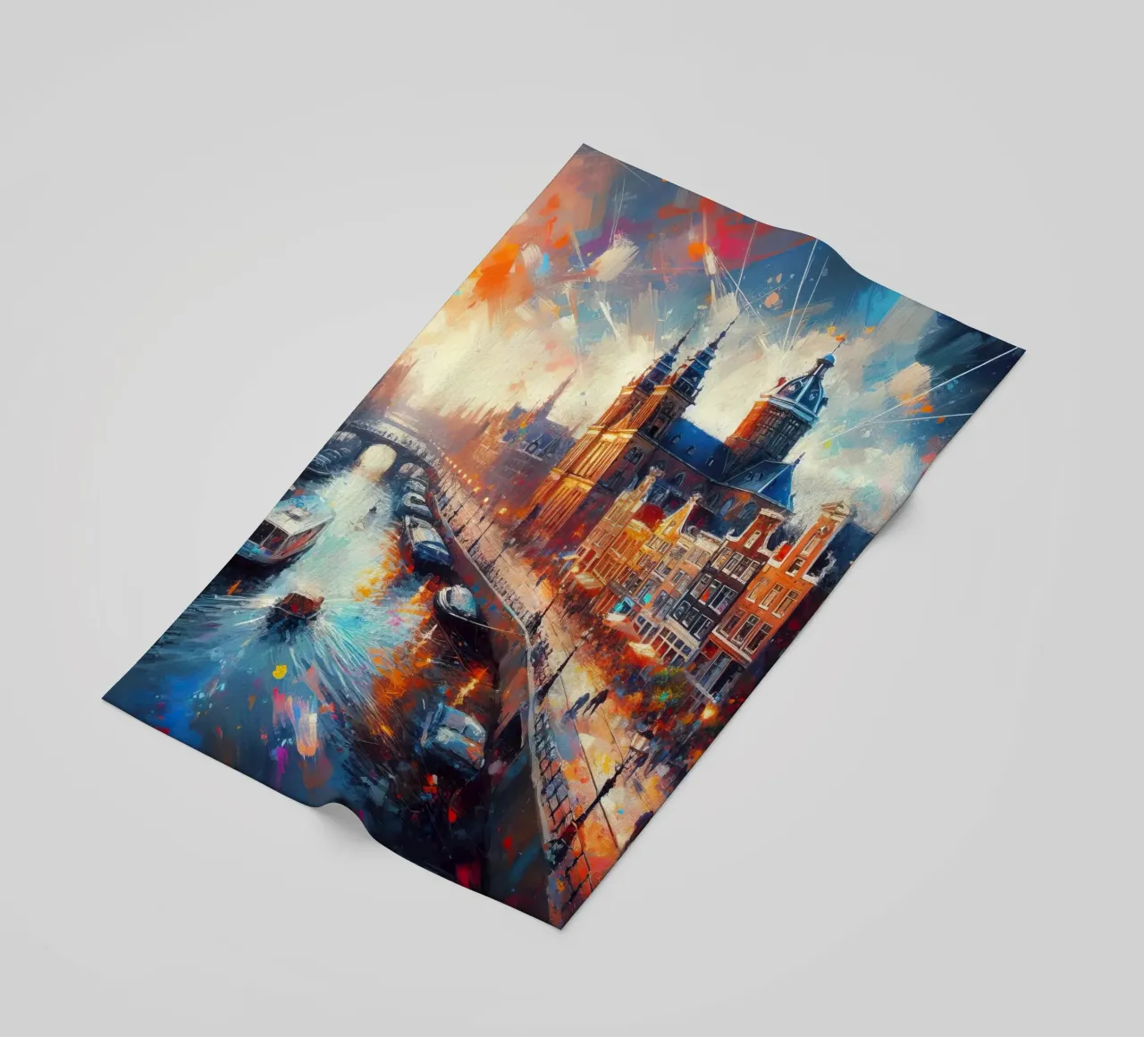 Amsterdam acquerello telo mare da 🎁 ARTVI-SHOP