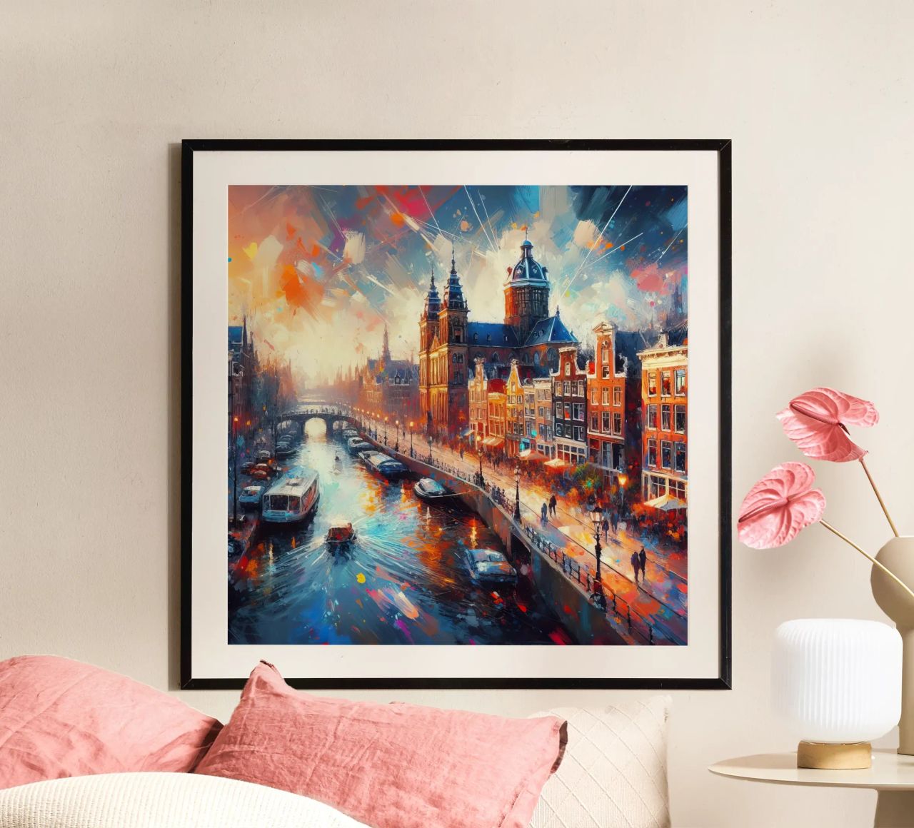 Amsterdam watercolor poster van ARTVI-SHOP