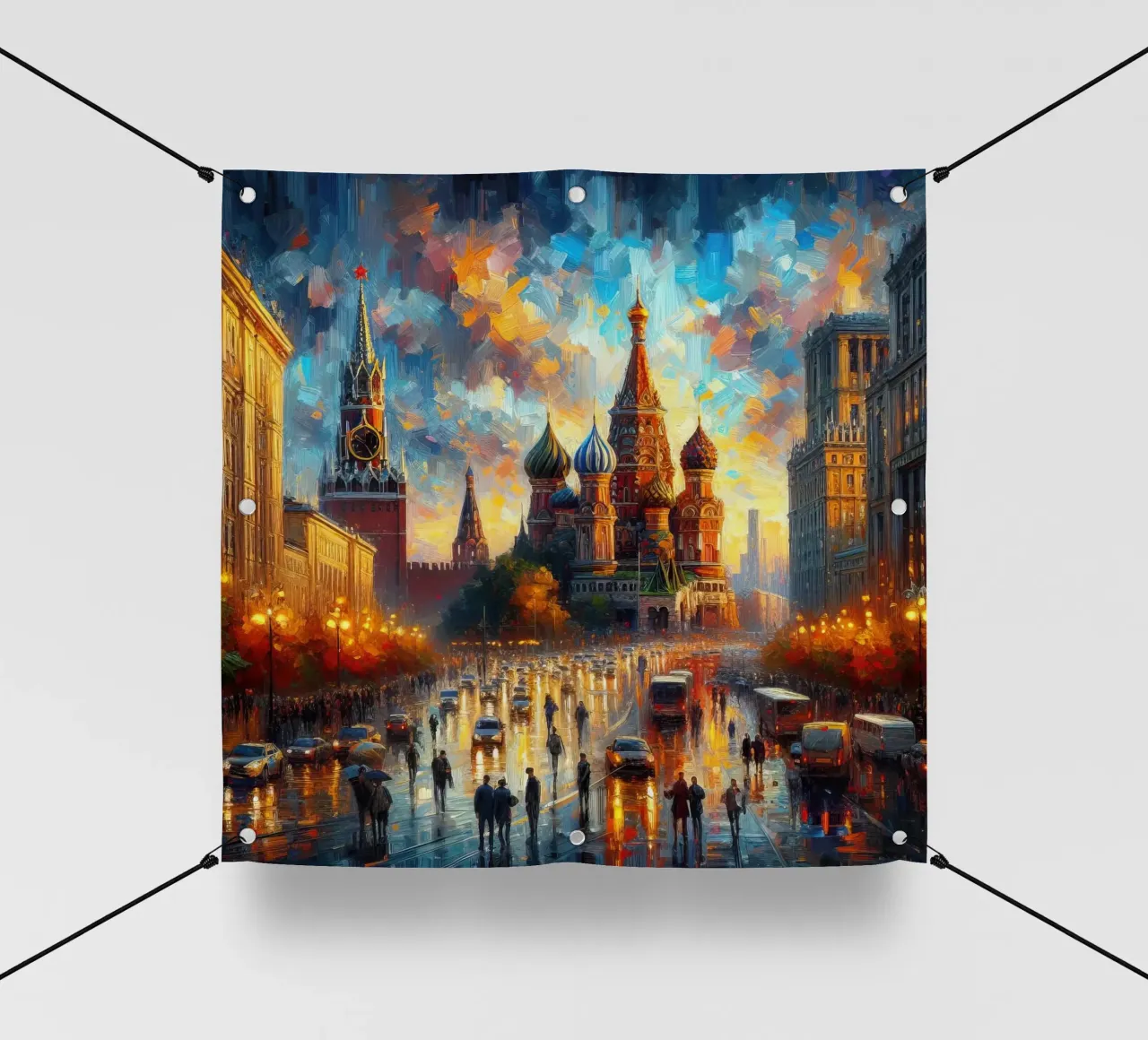 Acquerello di Mosca telo in pvc da 🎁 ARTVI-SHOP