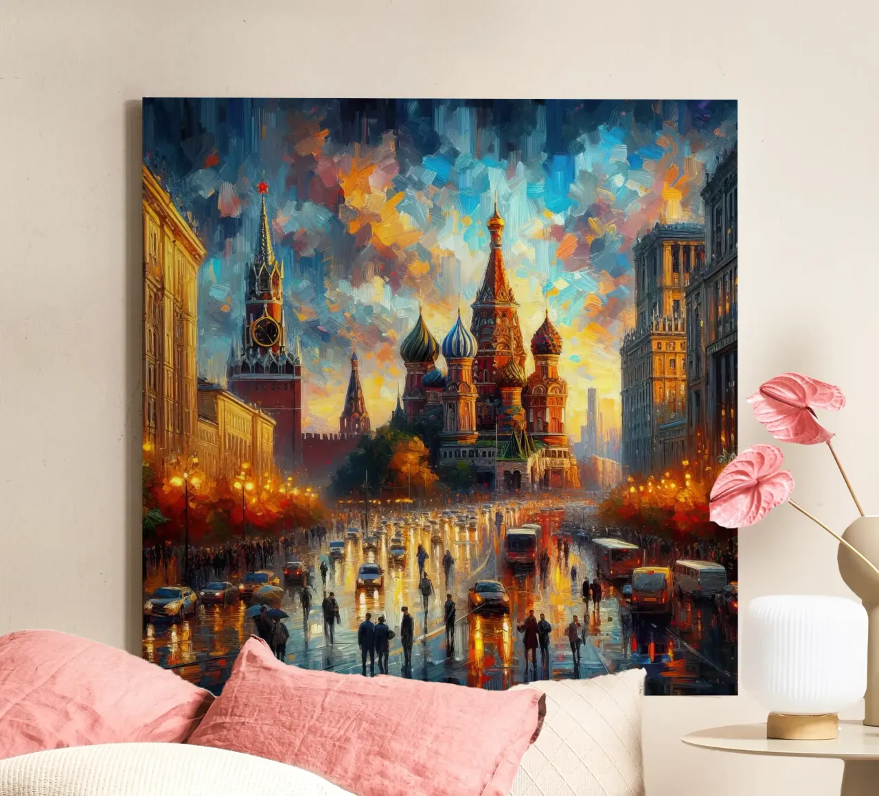 Moscow watercolor canvas by 🎁 ARTVI-SHOP