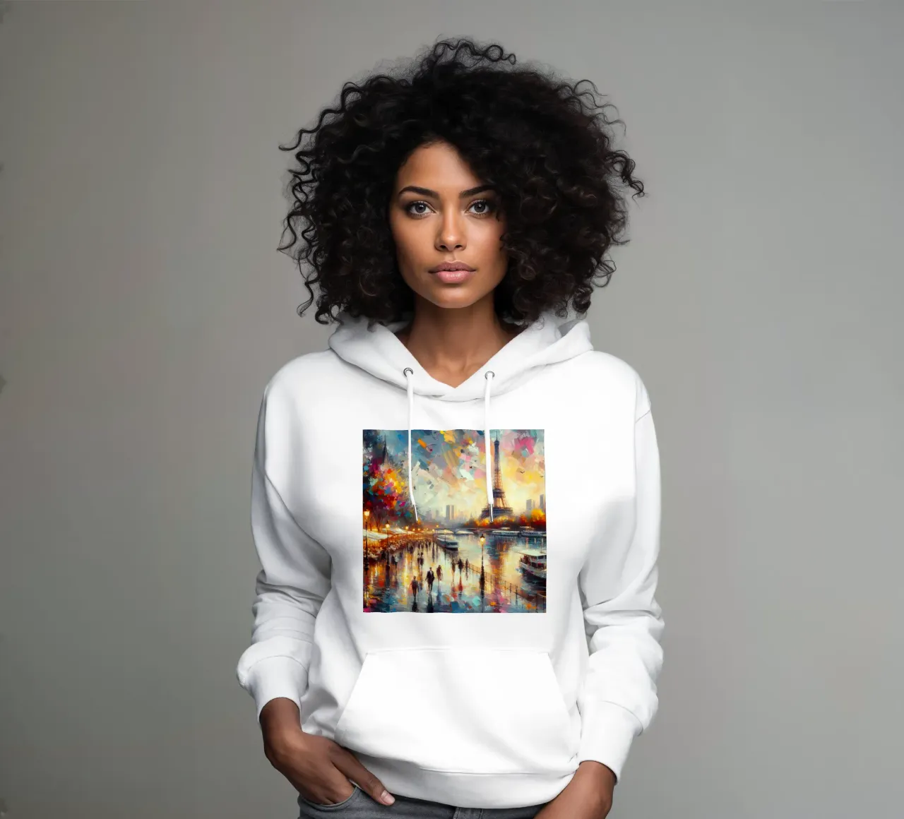Acquerello di Parigi felpa con cappuccio da ARTVI-SHOP