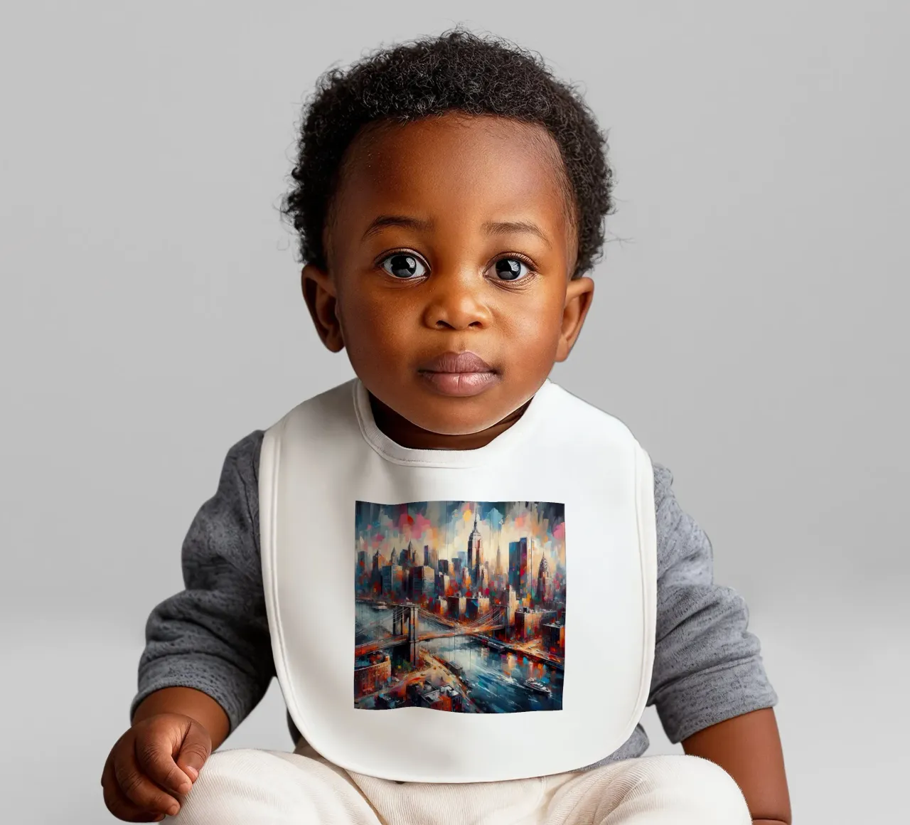 Acquerello di New York bavaglino da 🎁 ARTVI-SHOP