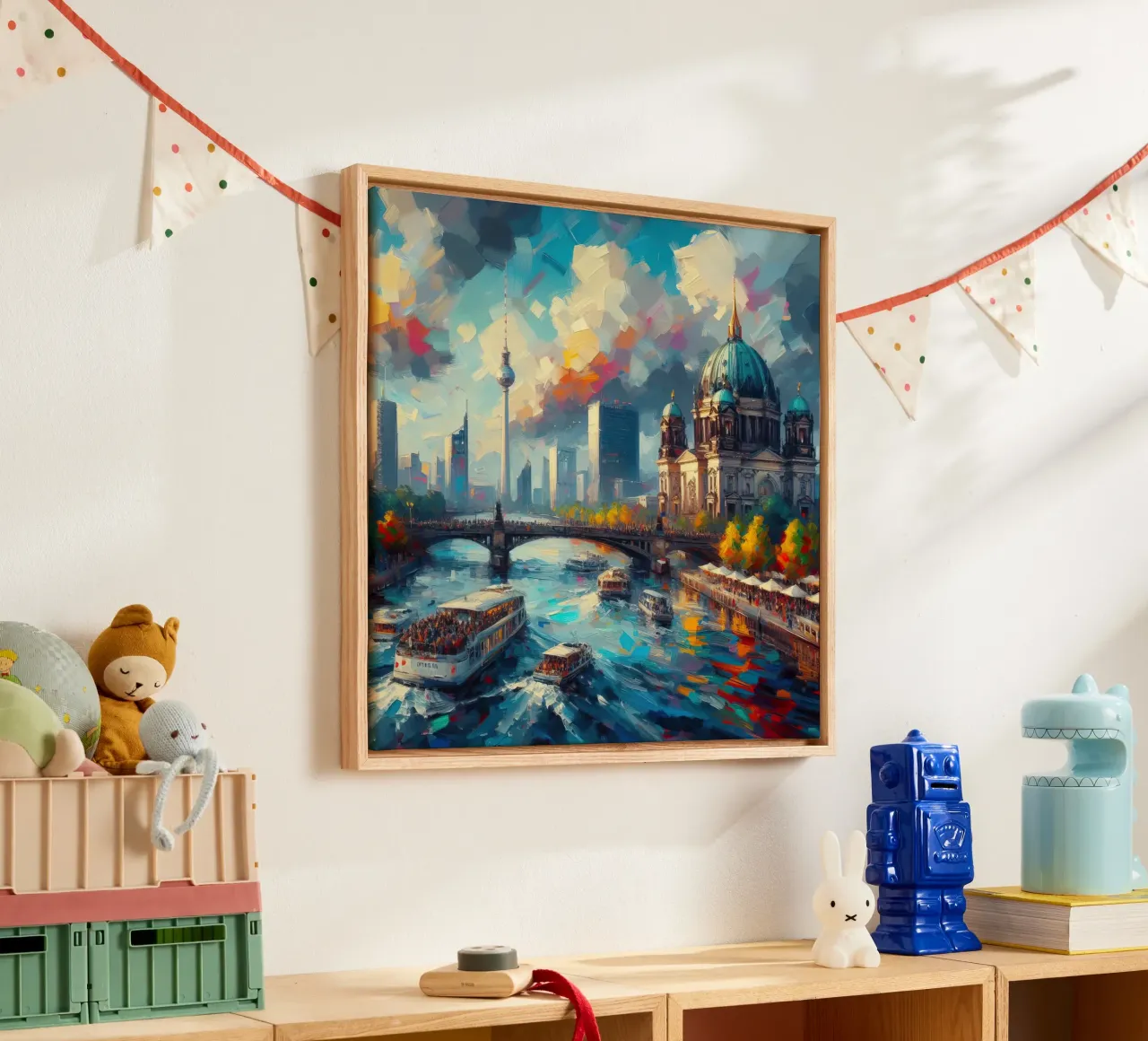 Acquerello di Berlino tela con Cornice a cassetta da 🎁 ARTVI-SHOP