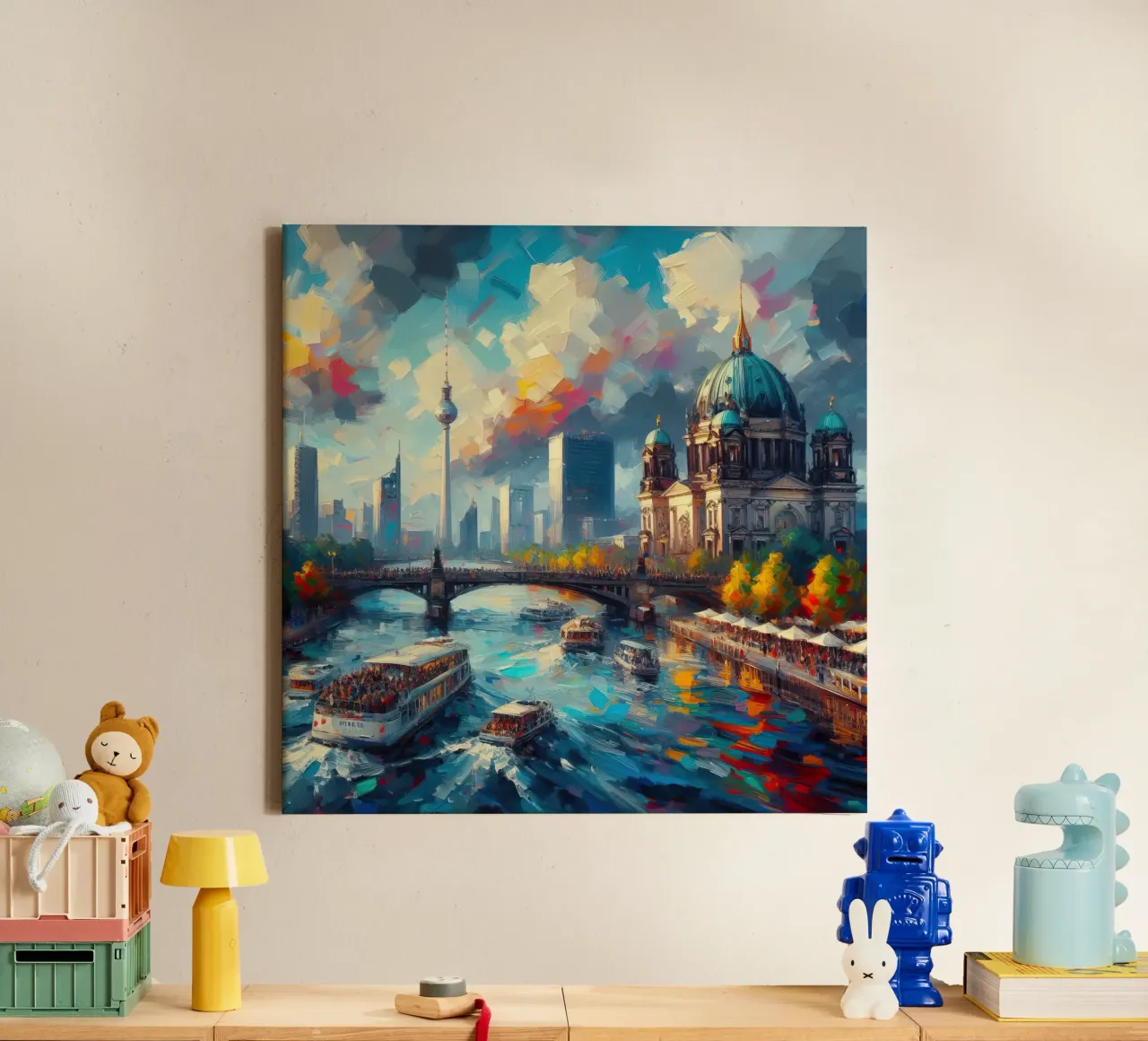Acquerello di Berlino tela con Cornice a cassetta da 🎁 ARTVI-SHOP