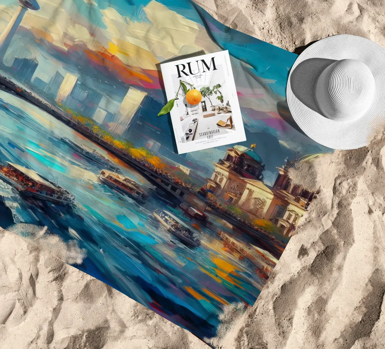 Acquerello di Berlino telo mare da 🎁 ARTVI-SHOP