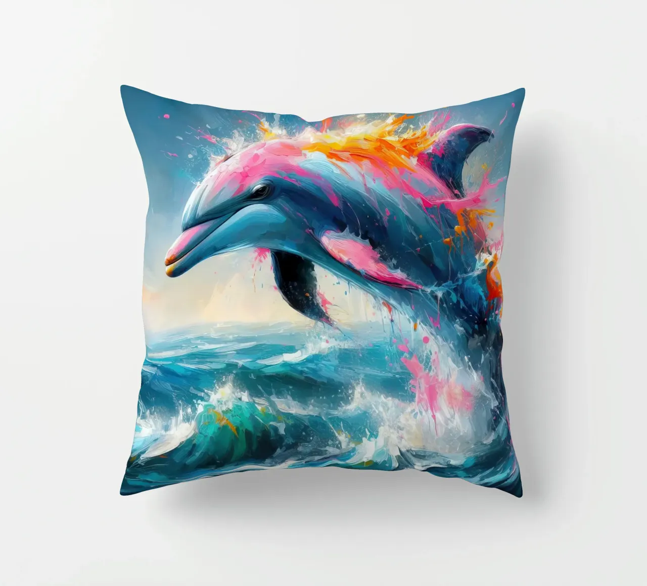 Delfino ad acquerello cuscino da 🎁 ARTVI-SHOP