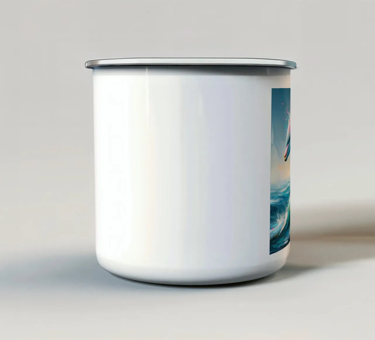 Delfino ad acquerello tazza in smalto da ARTVI-SHOP