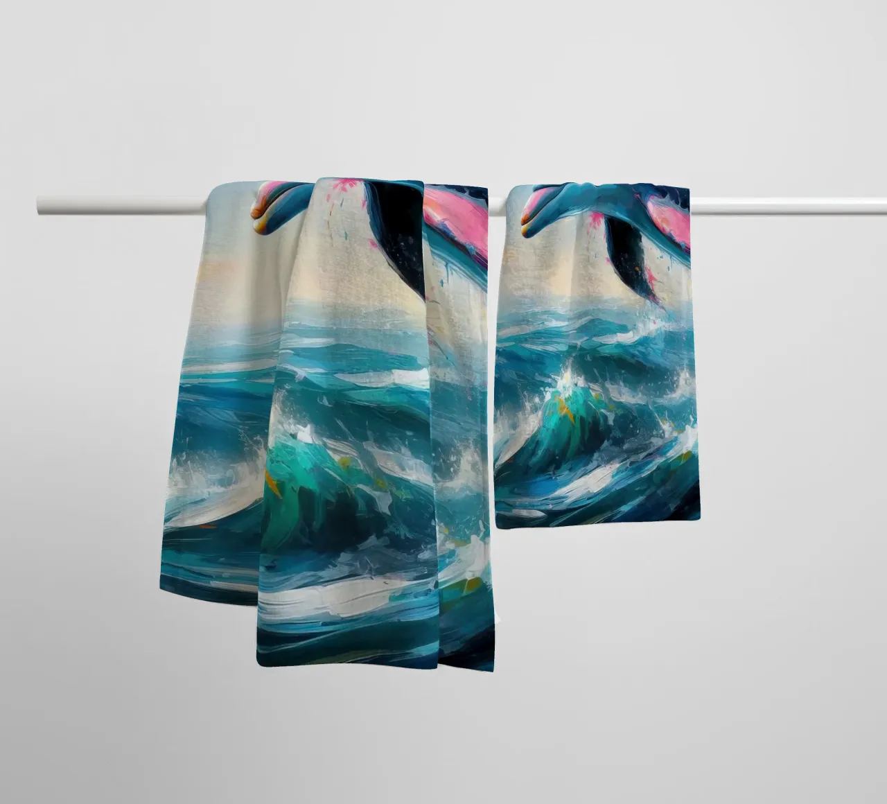 Delfino ad acquerello asciugamano da bagno da 🎁 ARTVI-SHOP