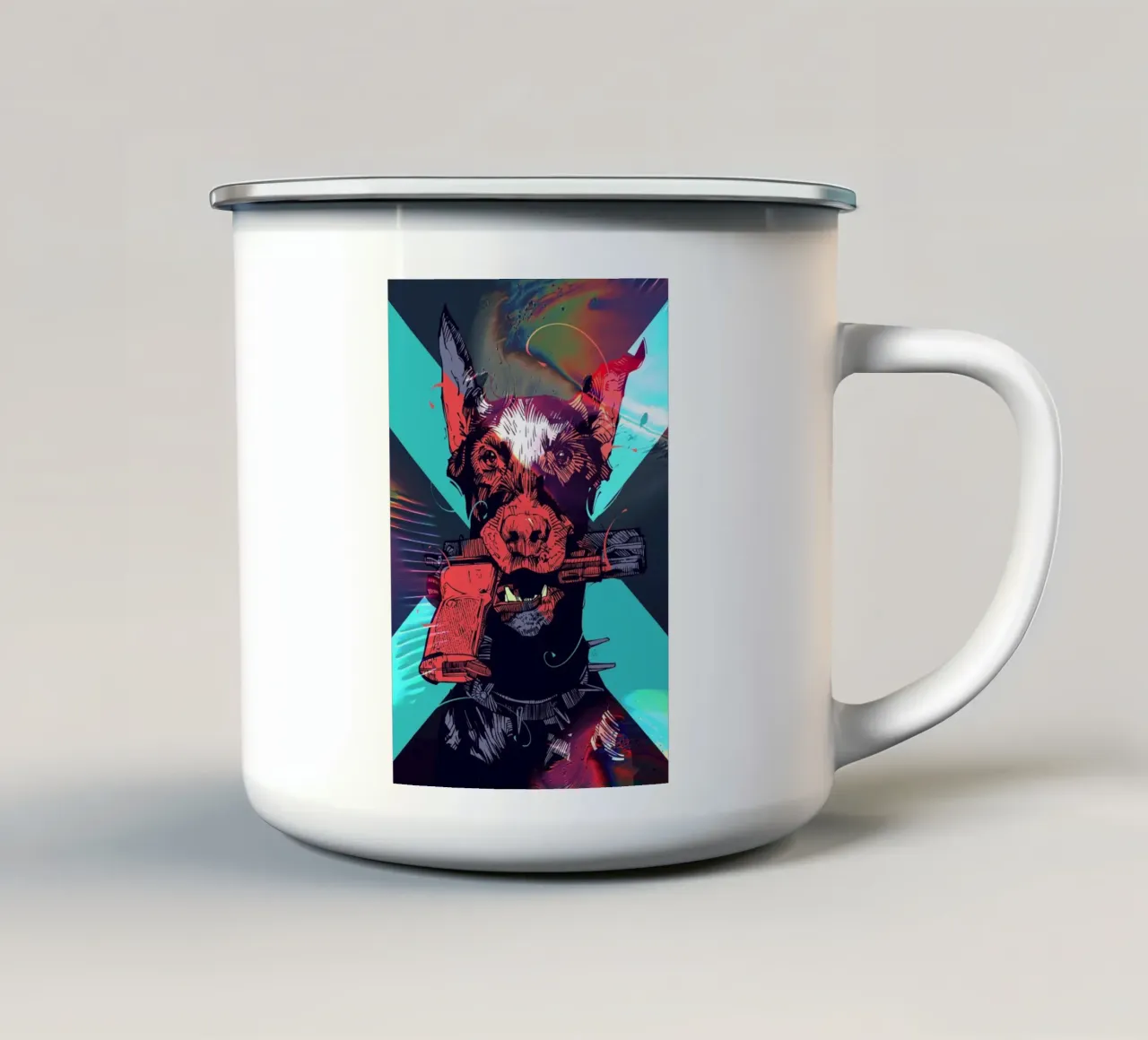 Dobergun tazza in smalto da nabakumov