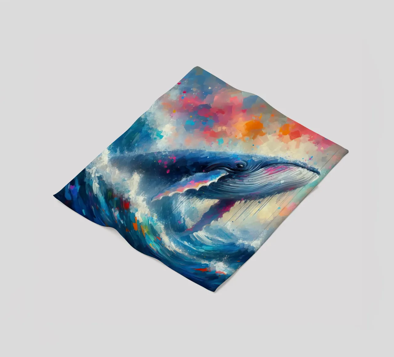 Whale in watercolor fleece blanket by 🎁 ARTVI-SHOP