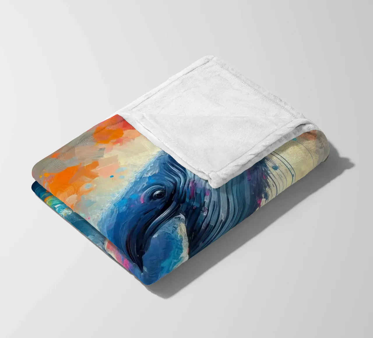 Whale in watercolor fleece blanket by 🎁 ARTVI-SHOP
