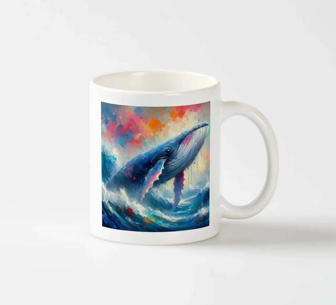 Balena in acquerello tazza in ceramica da ARTVI-SHOP